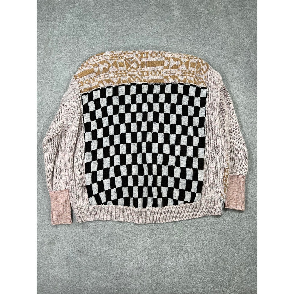 Pilcro Mash Up Sweater Cardigan Anthropologie Mix Patchwork Star Checkerboard S - Picture 12 of 12